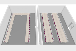 HOLI.E Concept - Aménagement espace de travail - Proposition agencement espace plans 3D