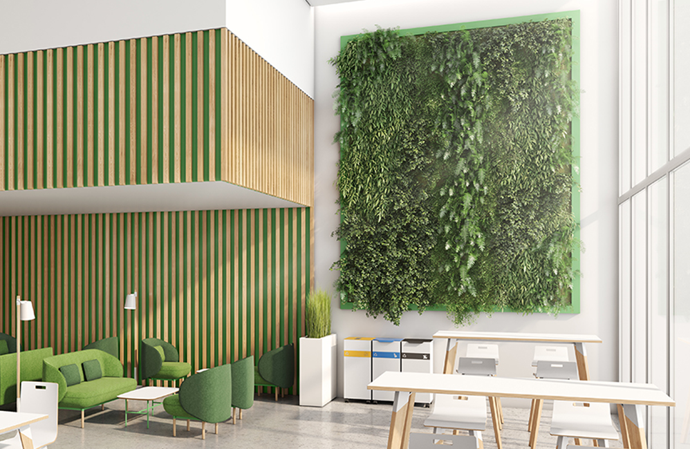 HOLI.E Concept - Aménagement espace de travail - Mur végétal
